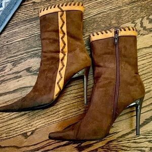 Chocolate and Caramel Heeled Boots